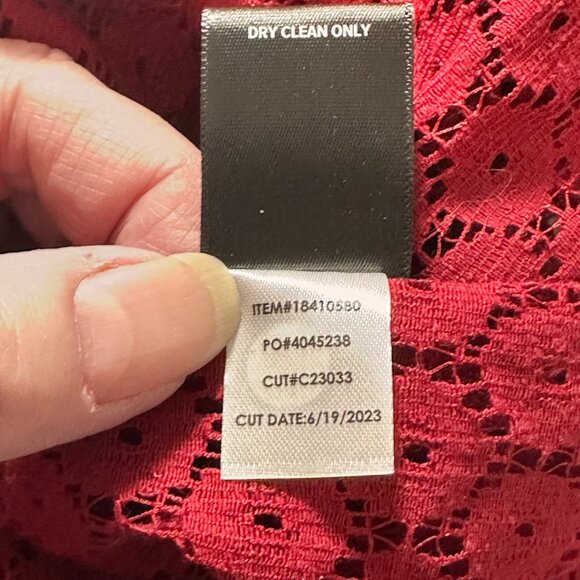 Torrid Womens Lace Blouse High Neck In Rhubarb Red Size 2 (2X) Whimsy - Picture 6 of 11